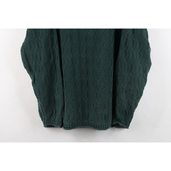 Vintage 90s Esprit Womens Large Faded Babydoll Marled Knit Sweater Green Cotton - Picture 3 of 12